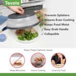 Tovolo Microwave Splatter Cover for Food, Medium (Charcoal) - Collapsible & Vented Silicone Splatter Guard Lid - Microwave Plate & Dish Cover with Handle - BPA-Free Kitchen... by Tovolo