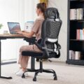 TRALT Office Chair Ergonomic Desk Chair, 330 LBS Home Mesh Office Desk Chairs with Wheels, Comfortable Gaming Chair, High Back Office Chair for Long Hours (Black) by TRALT