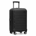 Traveler’s Choice Pagosa Indestructible Hardshell Expandable Spinner Luggage, Black, 22-Inch Carry-on by Traveler’s Choice