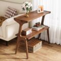 Tribesigns Solid Wood Side Table, 2-Tier Farmhouse Couch Side Table, Rustic Slim Tall Sofa End Table with Storage Shelf for Living Room, Skinny Bedside Table, Nightstand for… by Tribesigns
