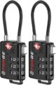 TSA Approved Cable Luggage Locks, Re-settable Combination with Alloy Body, Black 2 Locks. by Forge