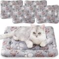 Tuanse 4 Pack Ultra Soft Dog Cat Bed Mat with Cute Prints Reversible Fleece Dog Crate Kennel Pad Cozy Washable Thickened Hamster Guinea Pig Pet Bed Mat for Small Animals(13 x 19… by Tuanse