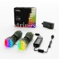 Twinkly Strings 250 LED RGB+White, in- and Outdoor LED Light String, Smart Multicolor LED Lights, Mappable LEDs, Compatible with Alexa and Google Home, IP44, Green Wire, 65ft by Twinkly