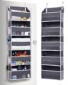ULG 1 Pack Over Door Organizer with 5 Large Pockets 10 Mesh Side Pockets, 44 lbs Weight Capacity Hanging Storage Organizer with Clear Window Kids Toys, Shoes, Diapers, Dark… by ULG