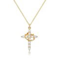 Upgraded Crown Cross Necklace for Women,14K Gold Plated & Silver Plated Crown Cross Pendant Necklace Diamond Cross Necklaces Faith Cross Jewelry First Communion Gifts, 12-Color… by Robaice