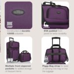 U.S. Traveler Rio Fabric Expandable Carry-on Luggage, Rolling Suitcase, Purple, 2 Wheel Set by U.S. Traveler