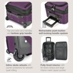U.S. Traveler Rio Fabric Expandable Carry-on Luggage, Rolling Suitcase, Purple, 2 Wheel Set by U.S. Traveler
