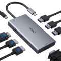 USB C Docking Station Dual Monitor Adapter for Dell HP, Laptop Docking Station 3 Monitors Quad Display USB C Hub Dongle to 4K HDMI+DP+VGA,3 USB2.0,100W PD,8 in 1 Thunderbolt… by HODO