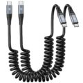 USB C to C Cable 3ft 2Pack Coiled USB C Charger Cable for Car Type C Fast Charging Cable for iPhone 17/16/15/Plus/Pro/Pro Max/Samsung Galaxy S23 by KIYODA