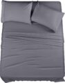 Utopia Bedding Queen Sheet Set – 4 Piece Bed Sheets for Queen Size Bed, Soft and Breathable Microfiber, Includes 1 Fitted Sheet, 1 Flat Sheet and 2 Pillowcases (Grey) by Utopia Bedding