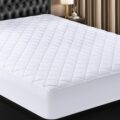 Utopia Bedding Quilted Fitted Mattress Pad, Queen Size, Elastic Fitted Mattress Topper Protector and Cover Stretches up to 16 Inches Deep, Machine Washable (White) by Utopia Bedding