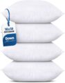 Utopia Bedding Throw Pillows (Set of 4, White), 18 x 18 Inches Pillows for Sofa, Bed and Couch Decorative Stuffer Pillow by Utopia Bedding
