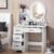 Vanity Desk with Round LED Lighted Mirror,Makeup Vanity Table Set with 5 Drawers & Charging Station,Holiday Makeup Table Set for Halloween/Christmas 3 Lighting Modes Adjustable… by Sinuyie