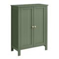 VASAGLE Floor Storage Cabinet, Freestanding Storage Unit with 2 Adjustable Shelves, for Bathroom Living Room Dining Kitchen, 11.8 x 23.6 x 31.5 Inches, Forest Green UBCB060C01 by VASAGLE