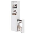 VASAGLE Slim Storage Cabinet, Narrow Freestanding Cabinet with Drawers and Adjustable Shelf, Modern Linen Tower for Living Room Bathroom Bedroom, White UBBK567T14 by VASAGLE