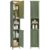 VASAGLE Tall Storage Cabinet with Lights, Slim Freestanding Cabinet with Adjustable Shelves, for Small Spaces, Bathroom, Living Room, Modern, 11.8 Inches Wide, Forest Green… by VASAGLE