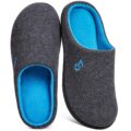 VeraCosy Men’s Two-Tone Memory Foam House Slippers Indoor Outdoor Durable Rubber Sole by VeraCosy