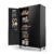 VINGLI Upgraded Wide & Deep Garage Storage Cabinet, Metal Storage Cabinet with Pegboards, Wheels, Locking Doors and Adjustable Shelves (Black, 43”W x 20”D x 72”H) by VINGLI