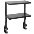 VIVO Clamp-on 13 inch Above or Below Desk 2-Tier Shelving Unit for Table Accessories, Gaming Devices, and More, Storage Tray, Desktop Organizer, Black, STAND-SHELF2C by VIVO