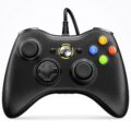 VOYEE PC Controller, Wired Controller Compatible with Microsoft Xbox 360 & Slim/PC Windows 10/8/7, with Upgraded Joystick, Double Shock | Enhanced (Black) by VOYEE