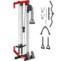Wall Mount Cable Station, WM1 Cable Crossover Machine with 17 Positions, High and Low Cable Crossover Machine with Removable Footplate for Garage Home Gym by Goimu