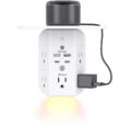 Wall Outlet Extender with Shelf and Night Light, Surge Protector, USB Wall Charger with 5 AC Outlets and 2 USB A Ports 2 USB C Ports Wide Space 3-Sided Power Strip Multi Plug… by Mifaso