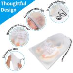 Waterproof Travel Drawstring Shoe Bags for Packing, Storage, Travel Essentials for Men and Women, 15.7 x 11.8 inches, Clear, 5 pieces by COIDEA