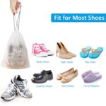Waterproof Travel Drawstring Shoe Bags for Packing, Storage, Travel Essentials for Men and Women, 15.7 x 11.8 inches, Clear, 5 pieces by COIDEA