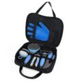 Wisedog Pet Grooming Tool Kit – Nail Clipper Set, Dematting & Grooming Combs, Bath Brush, Hair Removal Mitts (Upgraded Blue) by Wisedog
