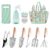 WNJ Gardening Tool Set, 10 PCS Heavy Duty Floral Pattern Garden Tools Set Kit, Complete Gardening Tool Bag Set, with Non-Slip Rubber Handle, Best Gifts for Women by WNJ