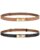 Women’s Skinny Leather Belt with Adjustable Silver Turn-Lock Buckle – Ideal for Dresses, Jeans, and Coats, Black by ANHAISHUILV