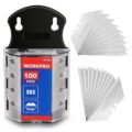 WORKPRO Utility Knife Blades, SK5 Steel, 100-Pack with Dispenser by WORKPRO