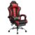 Yaheetech Gaming Chair, Video Game Chair with Massage Lumbar Support and Footrest Height Adjustable Ergonomic Computer Chair with Swivel Seat and Headrest, Black/Red by Yaheetech