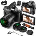Yatao Digital Cameras for Photography and Vlogging, 6K 64MP Flip Screen, Dual Lens, Microphone for Video, 64GB TF Card, Compact Photo WiFi Camera for YouTube Kit Travel,… by Yatao