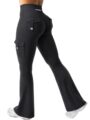 YEOREO CoreFlex Women Workout Flare Leggings with Pockets Hidden Scrunch High Waisted Cargo Gym Yoga No Front Seam Leggings by YEOREO
