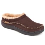 Zigzagger Men's Slip On Moccasin Slippers, Indoor/Outdoor Warm Fuzzy Comfy House Shoes, Fluffy Wide Loafer Slippers by Zigzagger