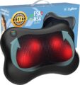 Zyllion Shiatsu Back and Neck Massager with Heat – 3D Electric Kneading Deep Tissue Massage Pillow for Muscle Pain Relief, Black, ZMA-13 by Zyllion